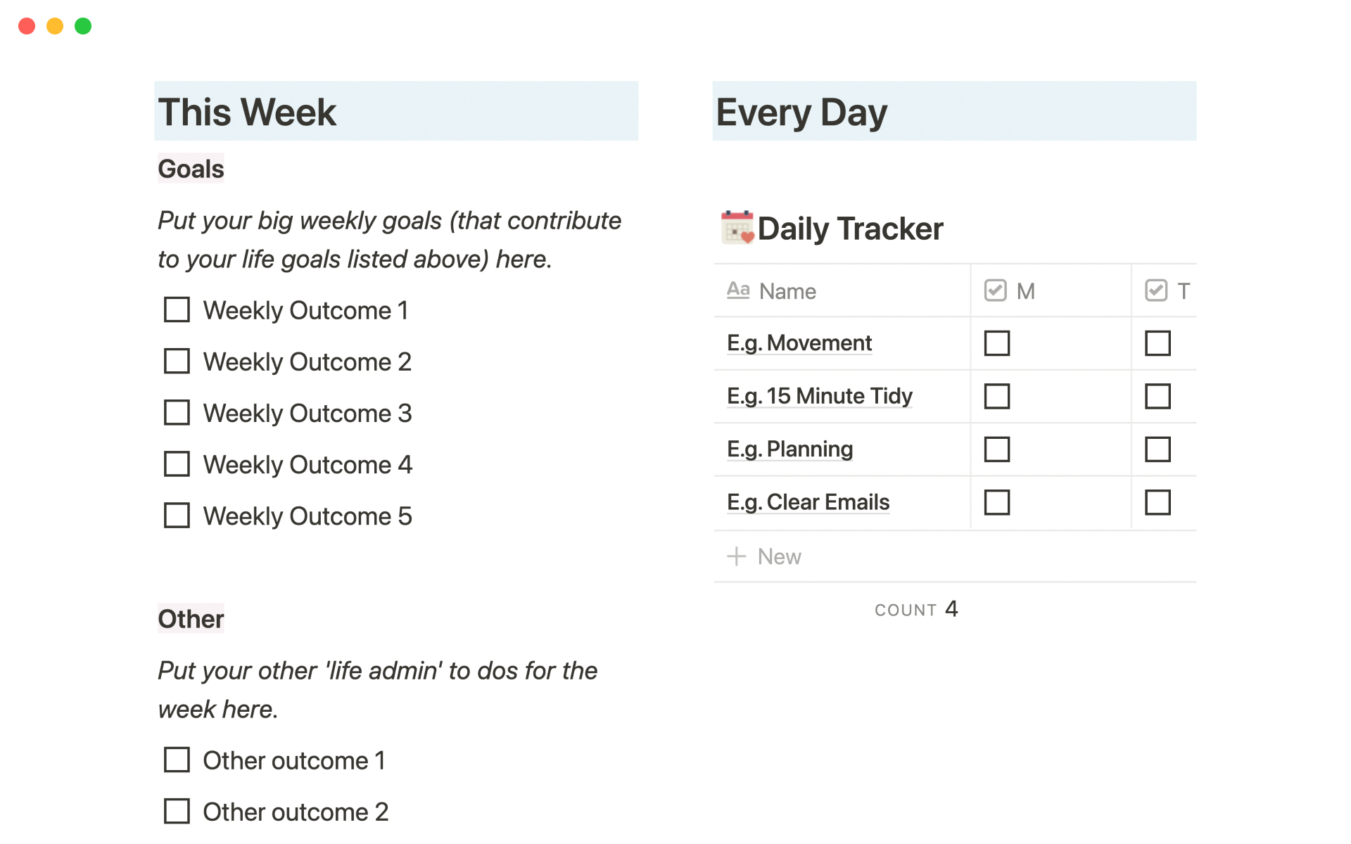 Notion Life Dashboard